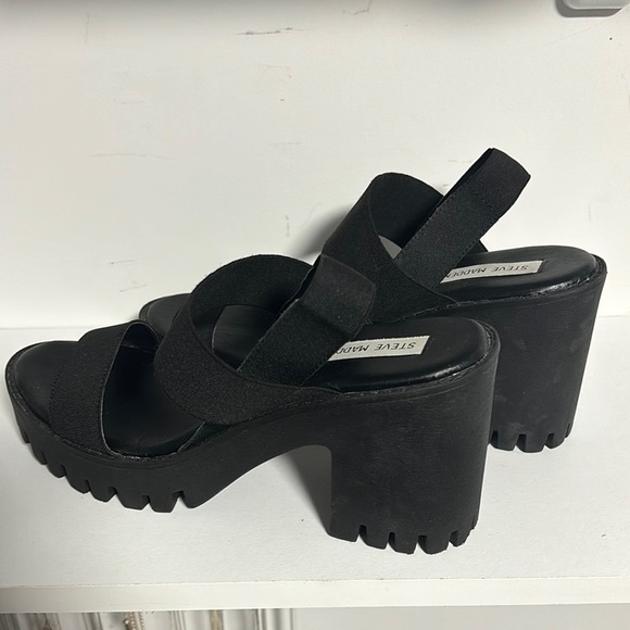Steve Madden Black Platform Sandals - Picture 1 of 5